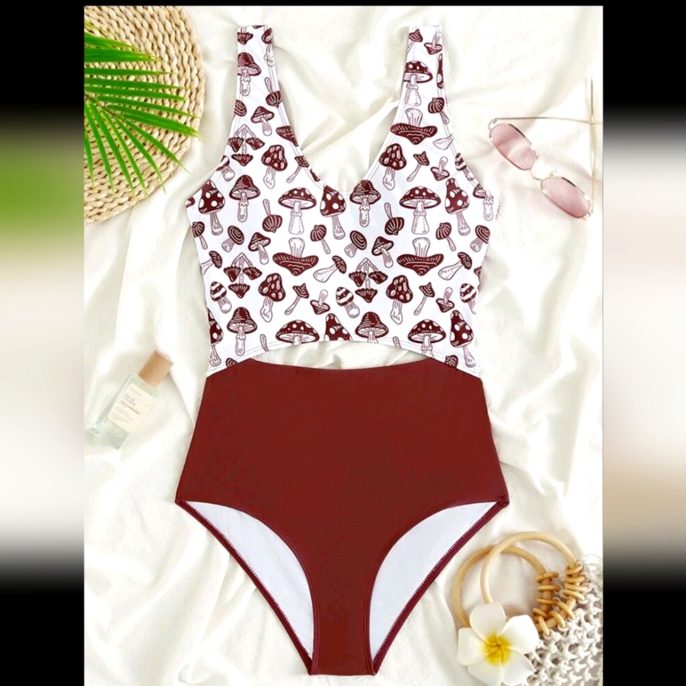 One piece Mushroom Bathing Suit